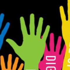 coloured hands with the words Human Rights written on them