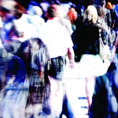 Blurred crowd of people